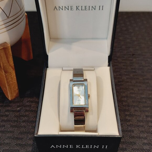 NIB ANNE KLEIN II STAINLESS STEEL DIAMOND ACCENTED WATCH - Picture 3 of 13